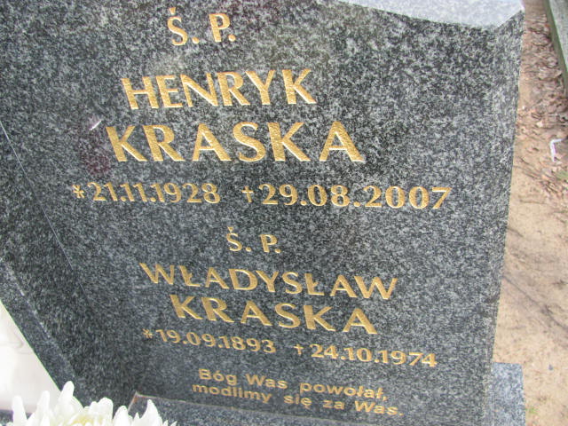 Henryk Kraska 1928 Bydgoszcz - Stary Fordon - Grobonet - Wyszukiwarka osób pochowanych