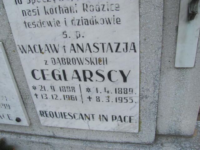 Anastazja Ceglarska 1889 Bydgoszcz - Stary Fordon - Grobonet - Wyszukiwarka osób pochowanych