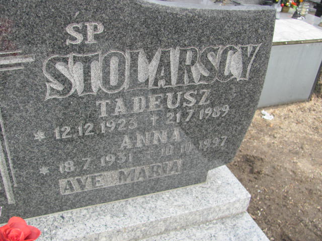 Anna Stolarska 1931 Bydgoszcz - Stary Fordon - Grobonet - Wyszukiwarka osób pochowanych