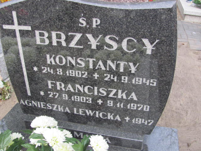 Franciszka Brzyska 1903 Bydgoszcz - Stary Fordon - Grobonet - Wyszukiwarka osób pochowanych